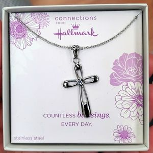 Stainless Steel Crystal Cross Pendant